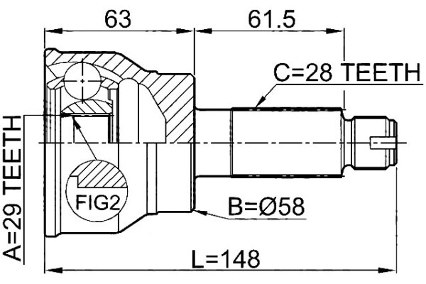 FEBEST 0710-037 Outer CV Joint 