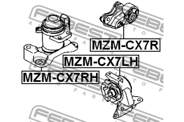 Details about   MZM-CX7R Genuine Febest Rear Engine Mount EH46-39-04XB