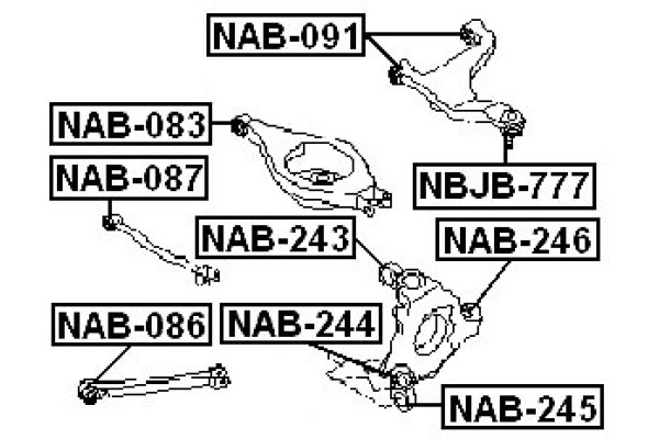 FEBEST NAB-280 Suspension, Différentiel pas cher | Distriauto