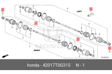 HONDA 42017-T0G-315