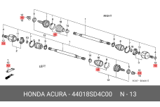 HONDA 44018-SD4-C00