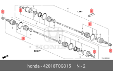 HONDA 42018-T0G-315