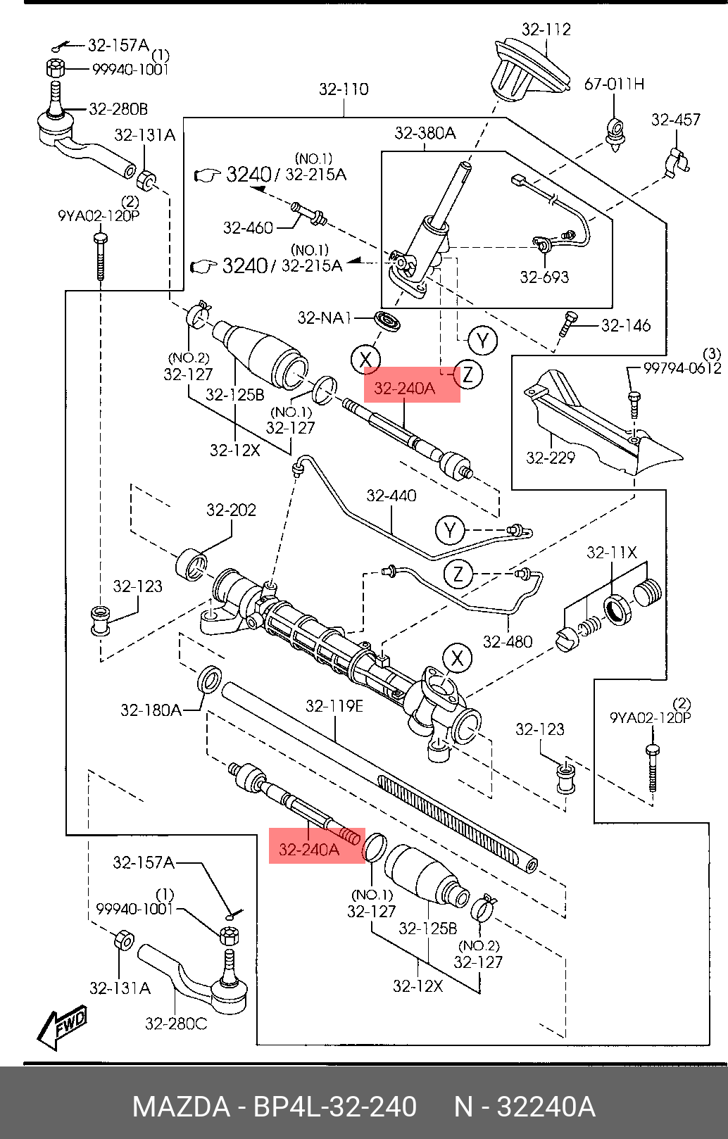 Mazda BP4L-32-240 Genuine Steering Rack End -Front Loyal, 44% OFF