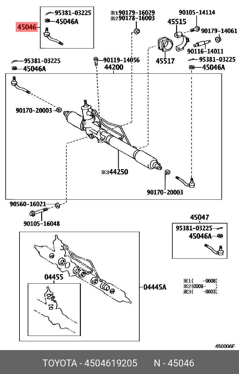 TOYOTA 45046-19205 45046-19206,45046-19205