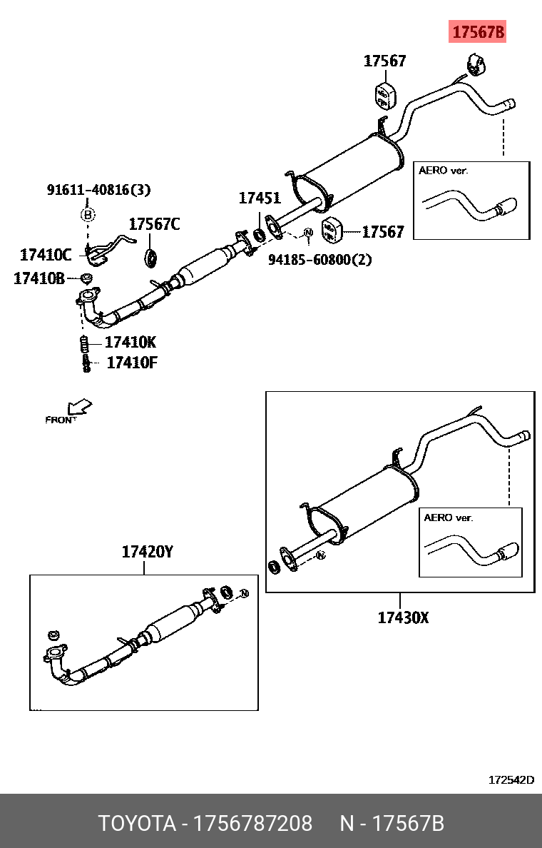 DAIHATSU 1756787208 BP47-40-061A,17567-87208-000,MQ901037,1756787208